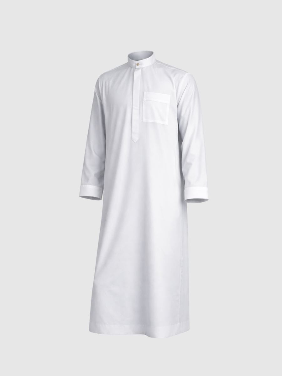 Thobe in Weiß mit Zipper