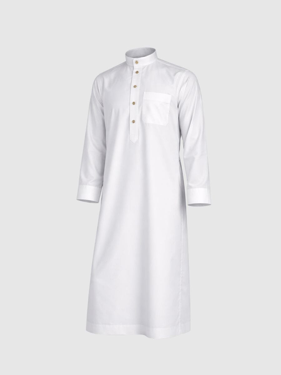 Premium Thobe in Schwarz mit Knöpfe