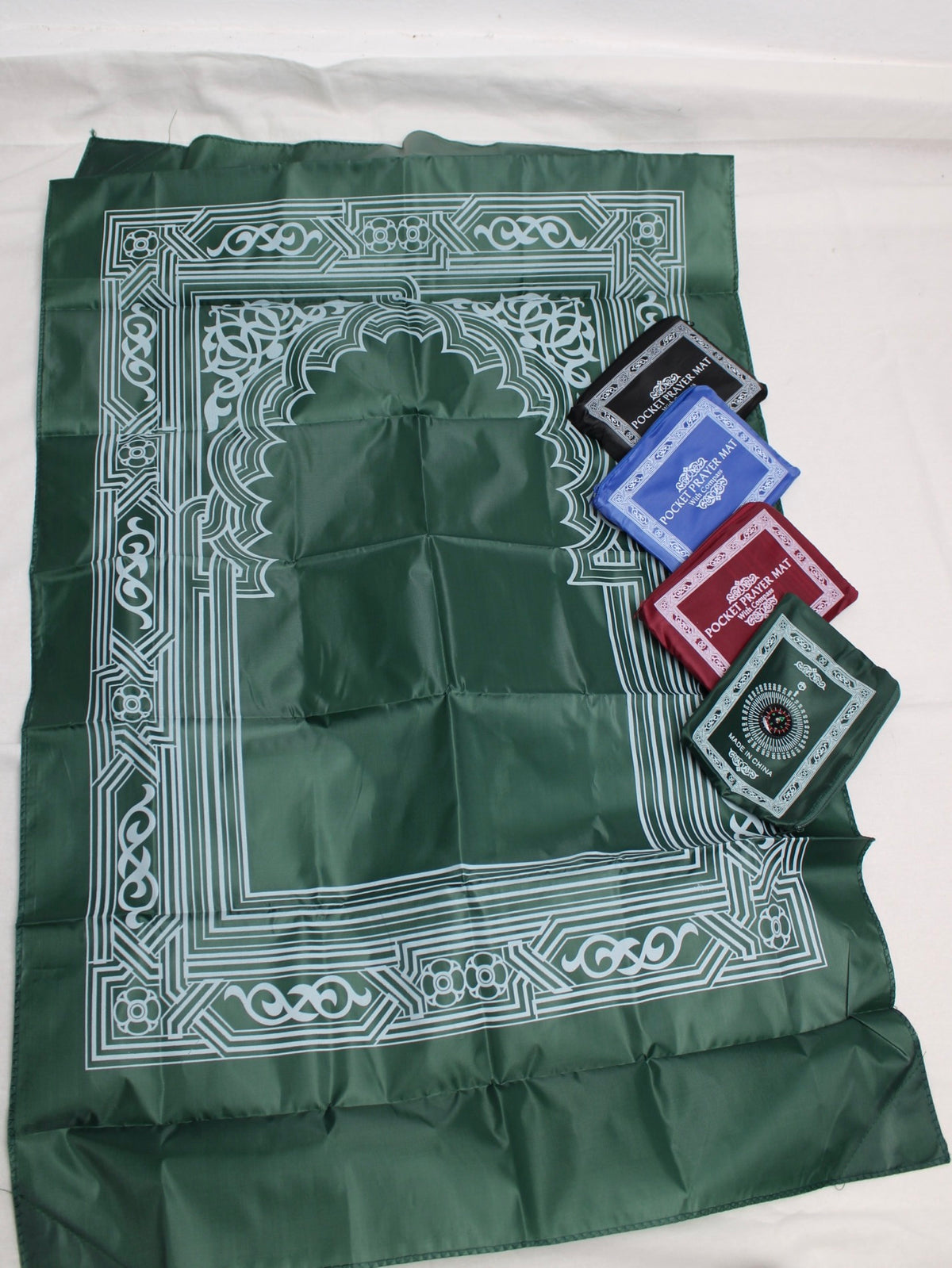 Tapete de oración de viaje compacto con brújula Qibla