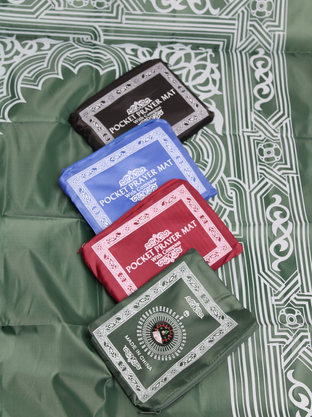 Tapete de oración de viaje compacto con brújula Qibla