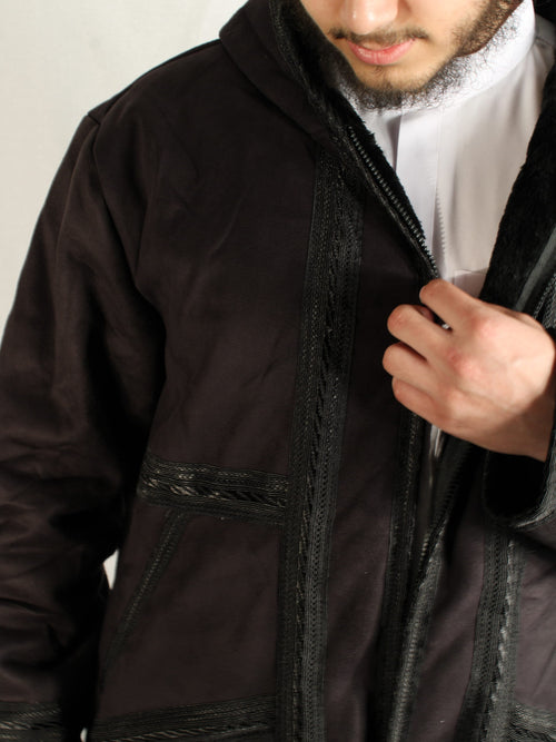 Farwa Mantel mit Innenfutter Schwarz 