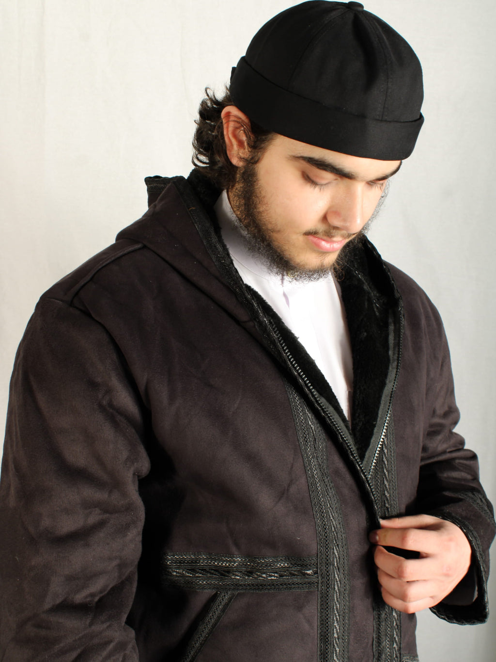 Farwa Mantel mit Innenfutter Schwarz 