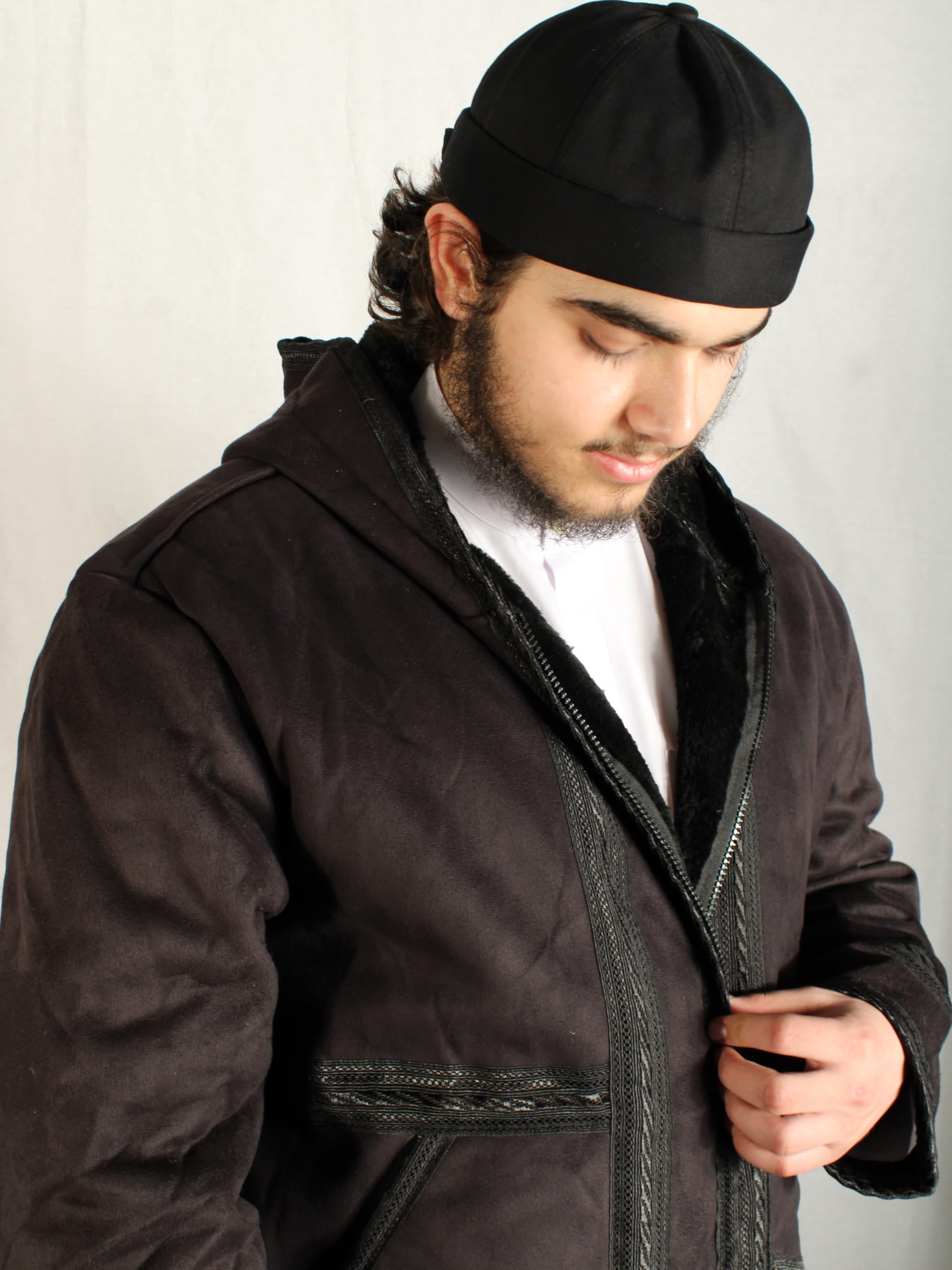 Farwa Mantel mit Innenfutter Schwarz 
