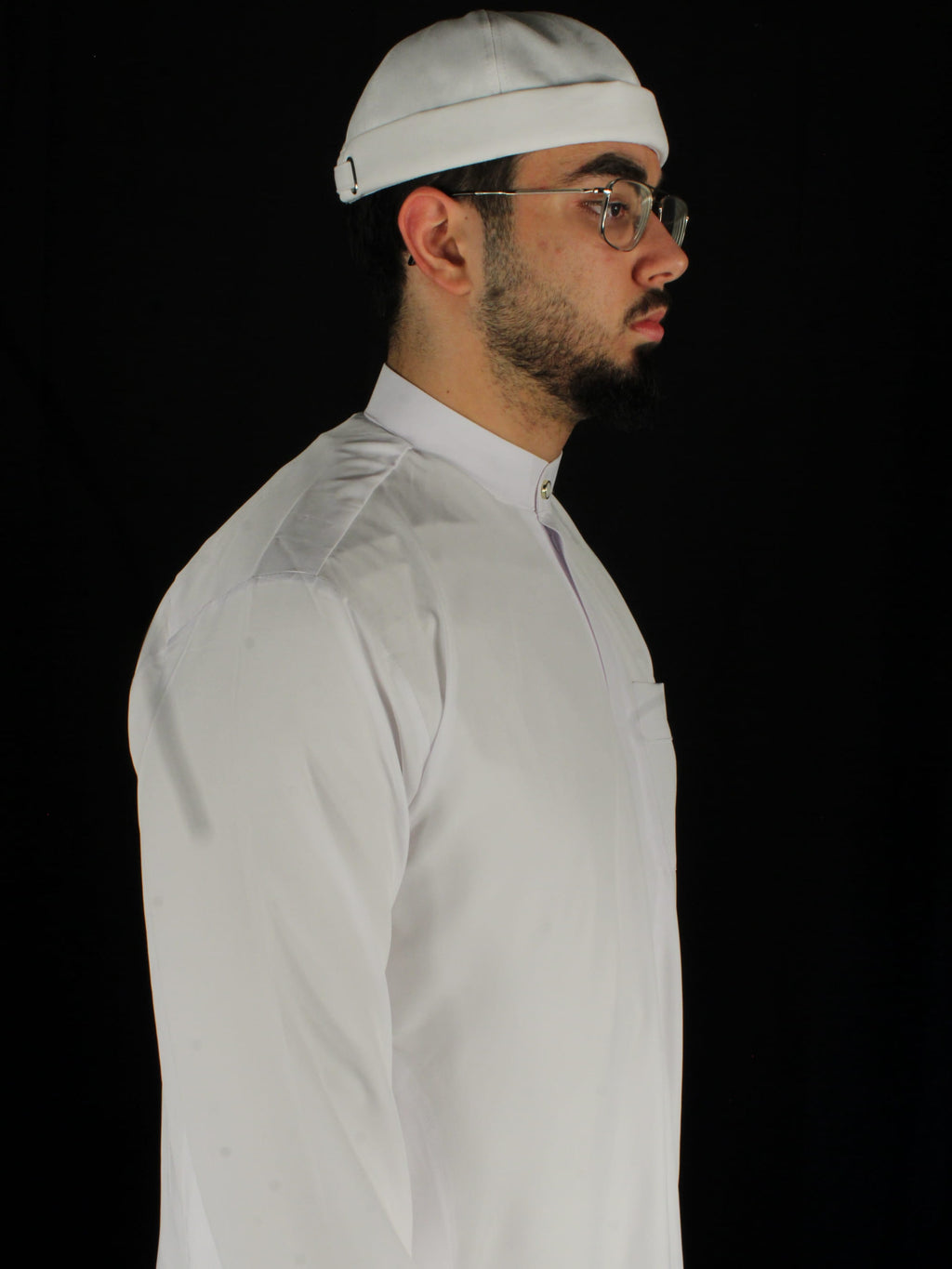 Saudi Thobe Abaya mit Zipper in weiß