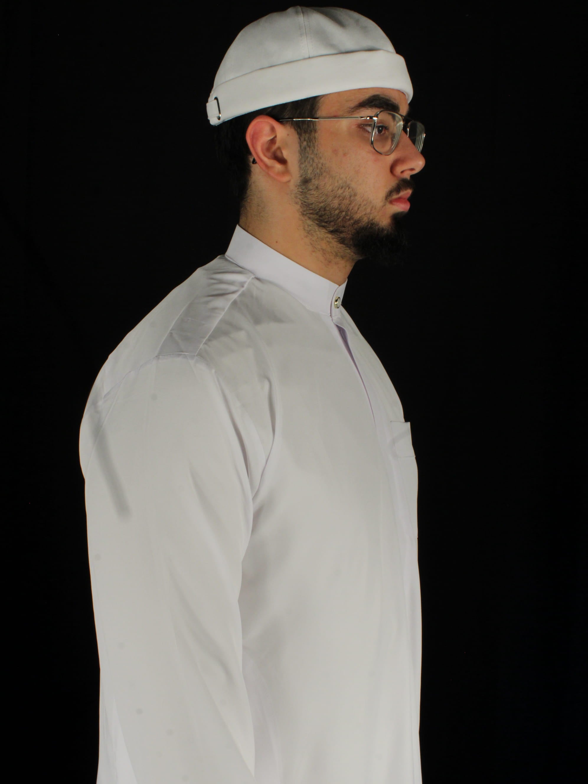 Saudi Thobe Abaya mit Zipper in weiß