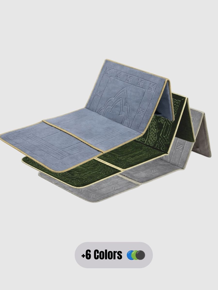 Prayer rug with backrest in various colors