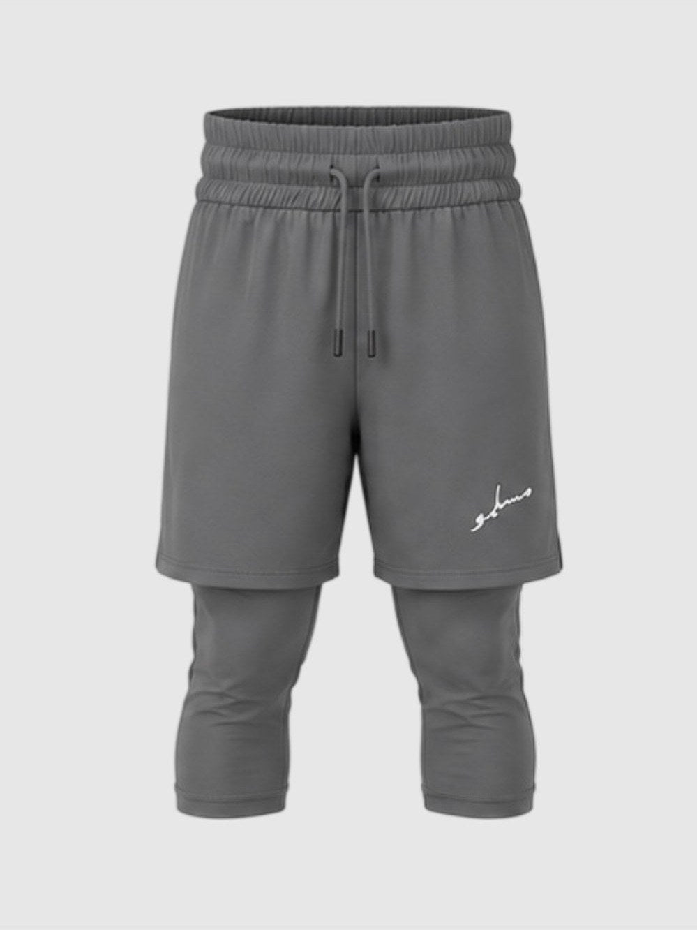 Muslimu Awrah Performance Shorts in Grau – muslimische Badehose mit Dry-Fit-Innenhose