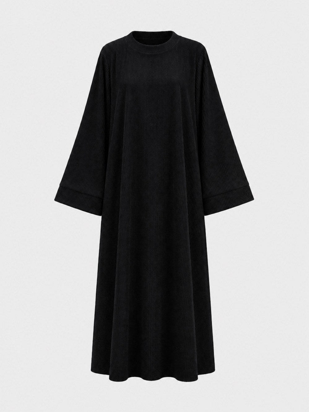 Abaya larga de pana para invierno, Ref:2393B-acanalada – vista de colores y detalles 2