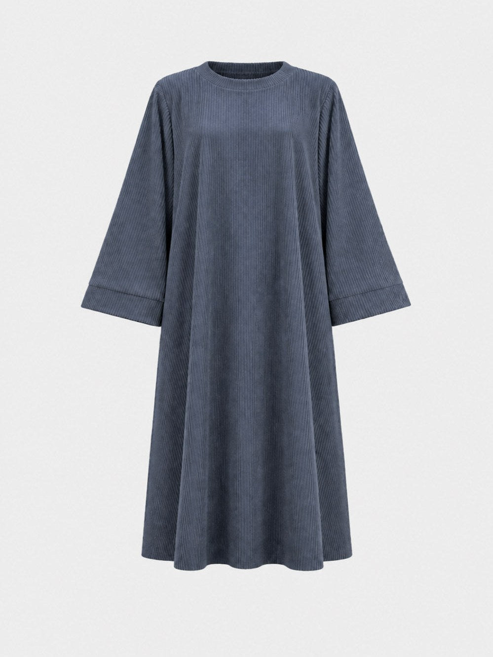 Lange Corduroy-Abaya für den Winter, Ref:2393B-gerippt – Farb- und Detailansicht 4